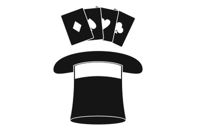 Hat with card icon, simple style.