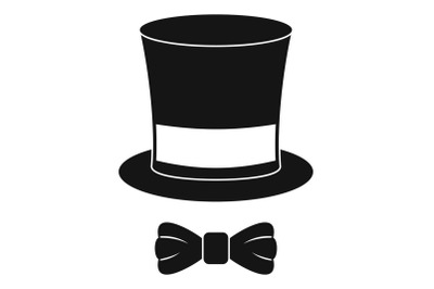 Hat with butterfly icon, simple style.