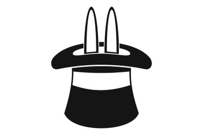 Hat with a rabbit ear icon, simple style.