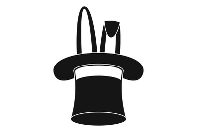 Hat with rabbit icon, simple style.