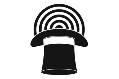 Hat with glow icon, simple style.