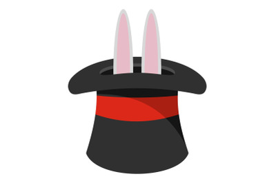 Hat with a rabbit ear icon, cartoon style.