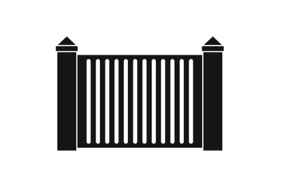 Steel fence icon, simple style.