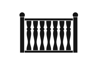 Fence with column icon, simple style.