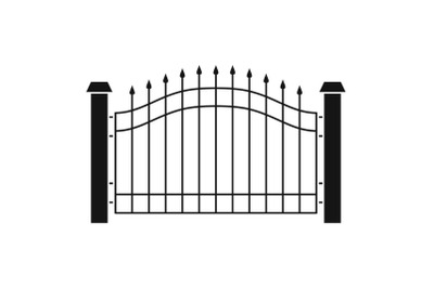 Park fence icon, simple style.