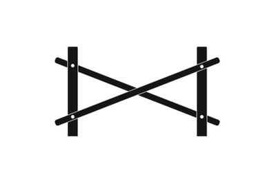 Fence of two rod icon, simple style.