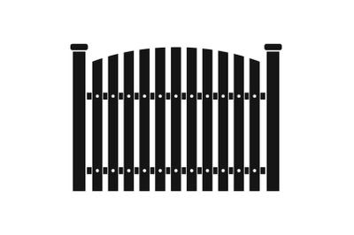 Wooden fence icon, simple style.