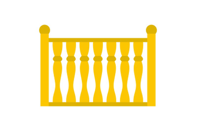 Fence with column icon, flat style.