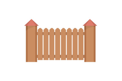 Fence with turret icon, flat style.