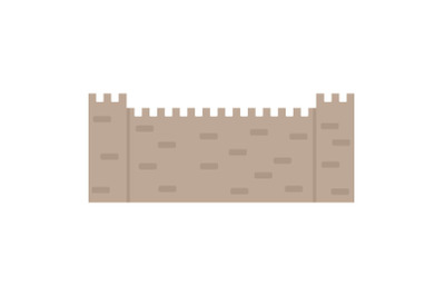 Stone fence icon, flat style.