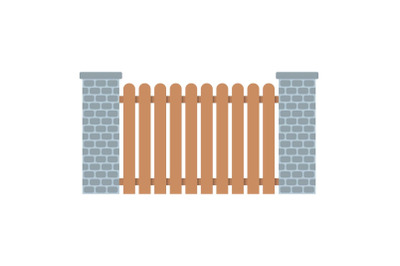 City fence icon, flat style.