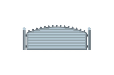 Metal fence icon, flat style.