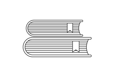 Book icon, outline style.