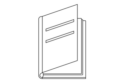 Textbook icon, outline style.