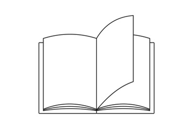 Paper book icon, outline style.