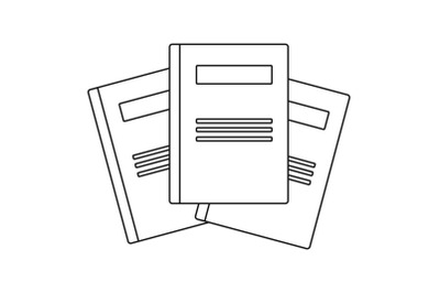 University book icon, outline style.