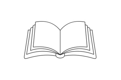 Publication in book icon, outline style.
