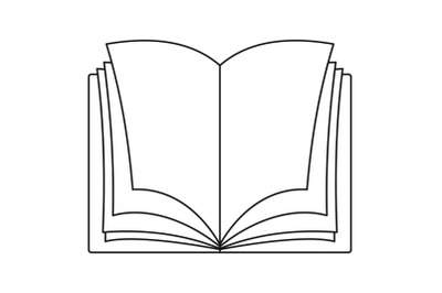 Schoolbook icon, outline style.