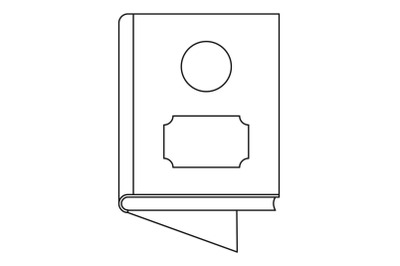 One book icon, outline style.