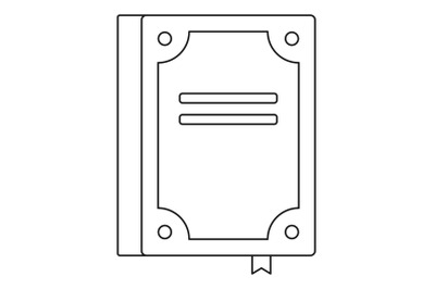 Novel icon, outline style.