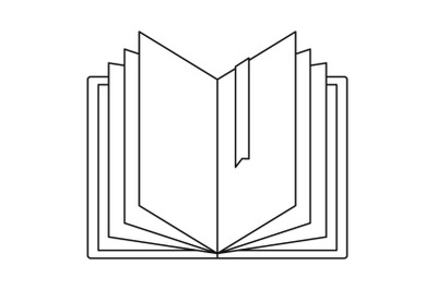 Dictionary icon, outline style.