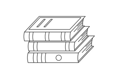 Heap of book icon, outline style.