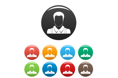 Worker avatar icons set collection circle