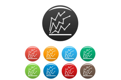 Chart icons set collection circle