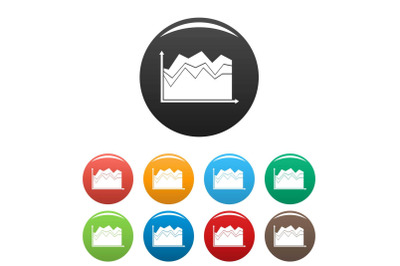 Business graph icons set collection circle