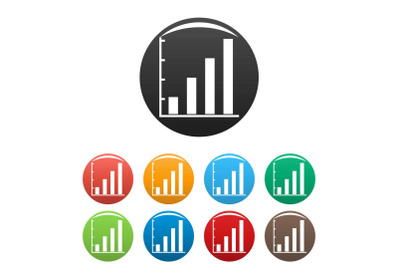 Finance chart icons set collection circle