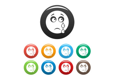 Cry smile icon vector simple