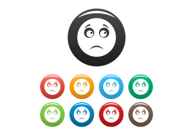 Sad smile icon vector simple