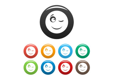 Winks smile icon vector simple