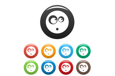 Surprised smile icon vector simple