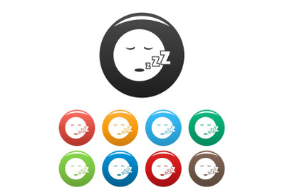 Sleep smile icon vector simple