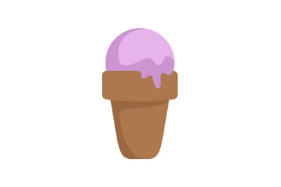 Ice cream summer icon, flat style