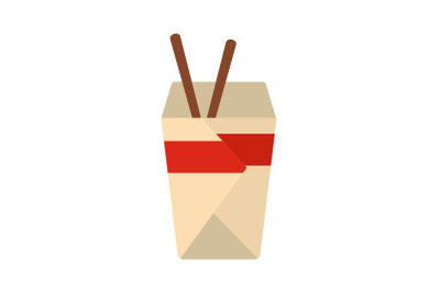 Chinese fast food icon, flat style
