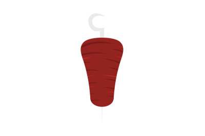 Doner kebab icon, flat style
