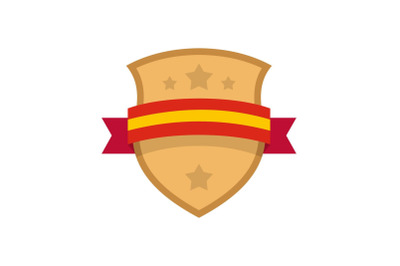 Badge knight icon, flat style