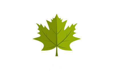 Maple leaf icon, flat style