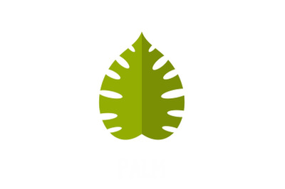 Palm leaf icon, flat style