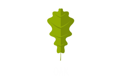 Oak leaf icon, flat style