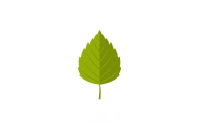 Birch leaf icon, flat style