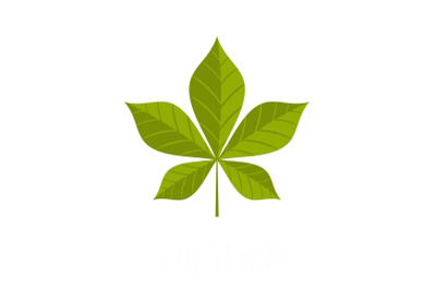 Chestnut leaf icon, flat style
