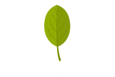 Apple leaf icon, flat style