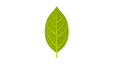 Persimmon leaf icon, flat style