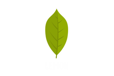Lemon leaf icon, flat style