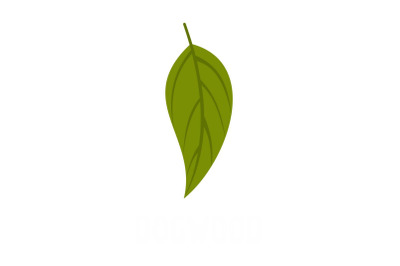 Dogwood leaf icon, flat style