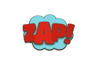 Comic boom zap icon, flat style