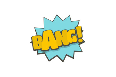 Comic boom bang icon, flat style
